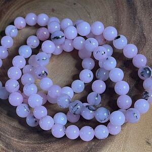 Pink opal 8mm stretch bracelet beaded bracelet 7” stretch crystal healing natura